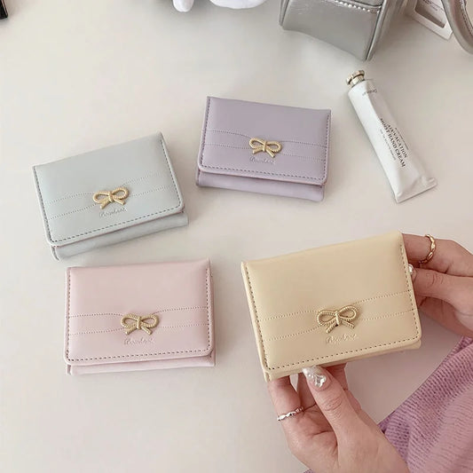 Cute Bow Mini Wallet – Compact Card & Cash Holder